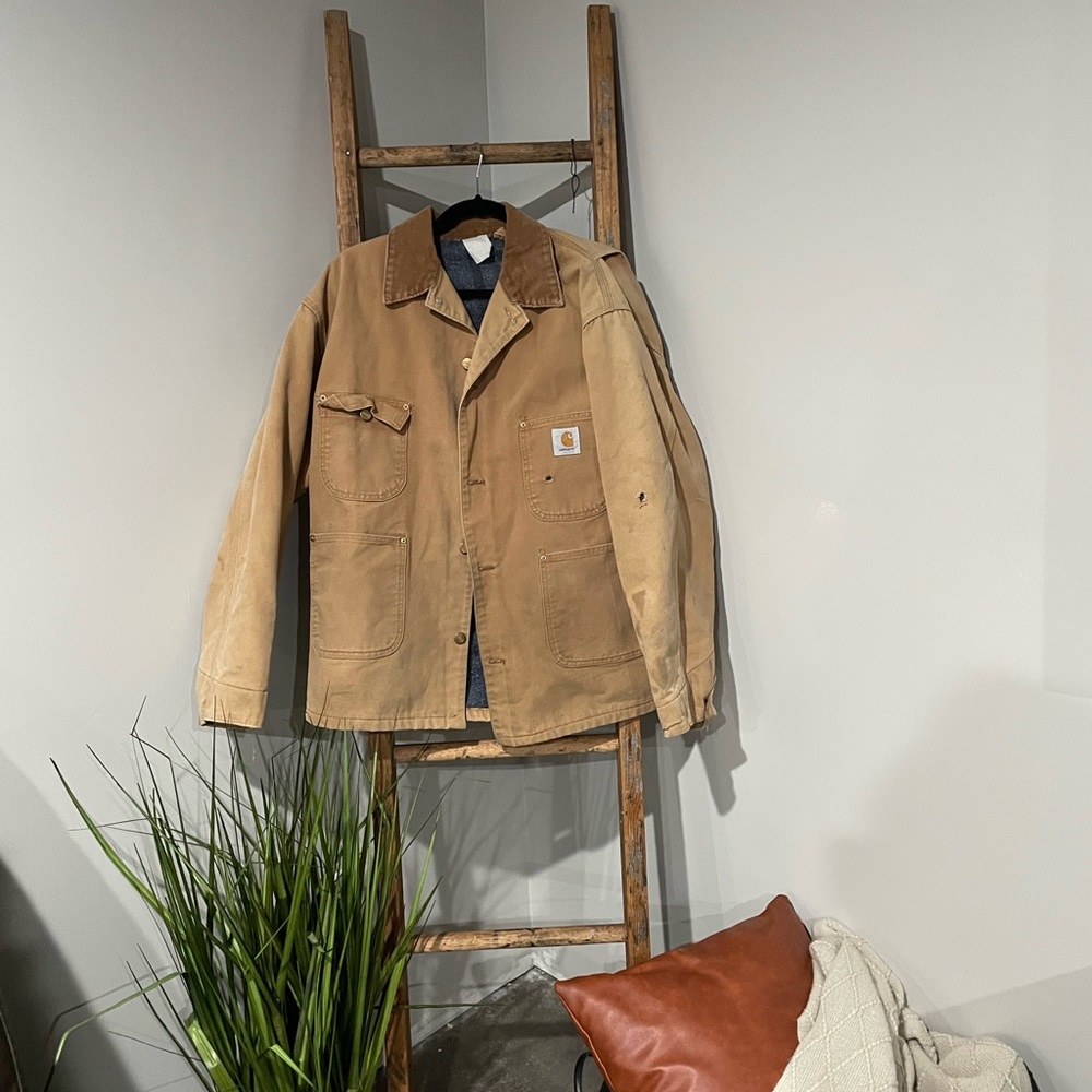 Carhartt Men's Loose fit Firm Duck Blanket-Lined Chore Coat